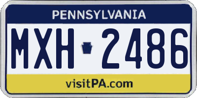 PA license plate MXH2486