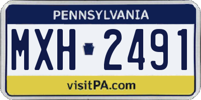 PA license plate MXH2491