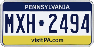 PA license plate MXH2494