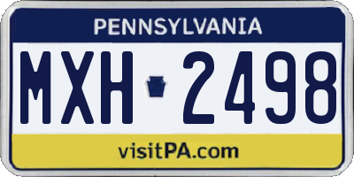 PA license plate MXH2498