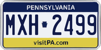 PA license plate MXH2499