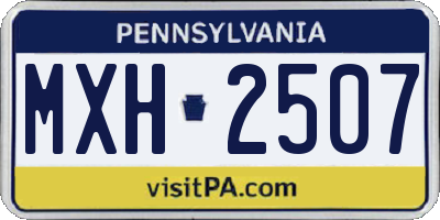 PA license plate MXH2507