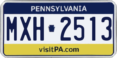 PA license plate MXH2513