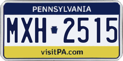 PA license plate MXH2515