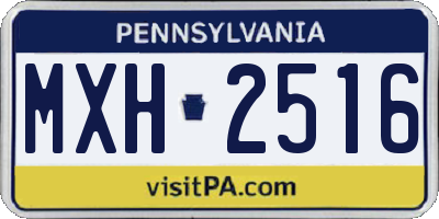 PA license plate MXH2516