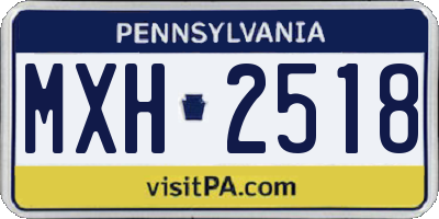 PA license plate MXH2518