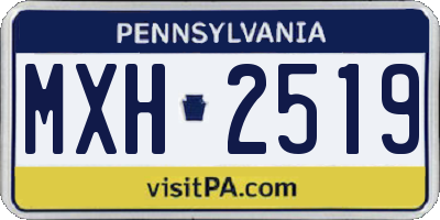 PA license plate MXH2519