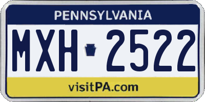 PA license plate MXH2522
