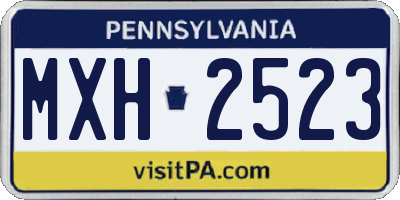 PA license plate MXH2523