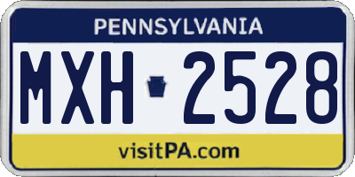PA license plate MXH2528