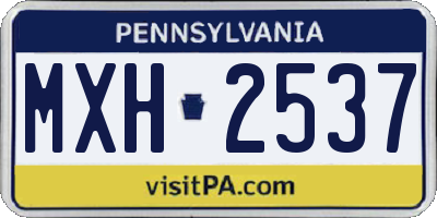 PA license plate MXH2537