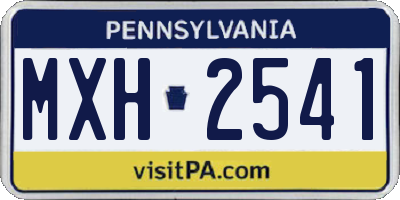 PA license plate MXH2541