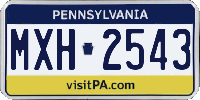 PA license plate MXH2543