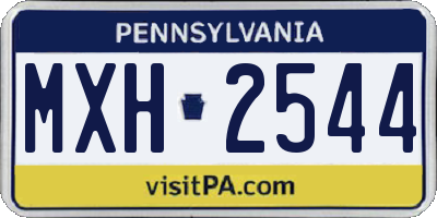 PA license plate MXH2544