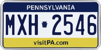 PA license plate MXH2546