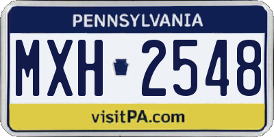 PA license plate MXH2548