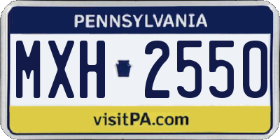 PA license plate MXH2550