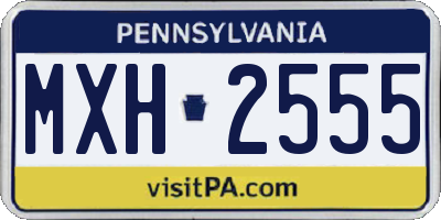 PA license plate MXH2555