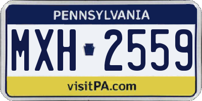 PA license plate MXH2559