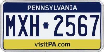 PA license plate MXH2567