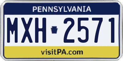 PA license plate MXH2571