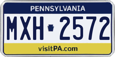 PA license plate MXH2572