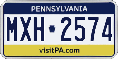 PA license plate MXH2574