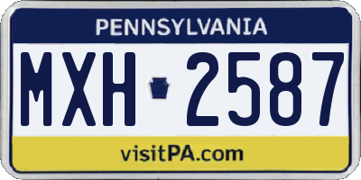 PA license plate MXH2587