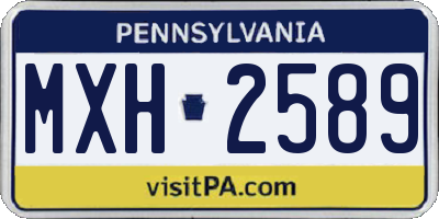 PA license plate MXH2589