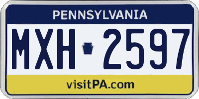 PA license plate MXH2597