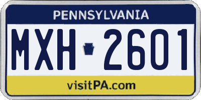 PA license plate MXH2601