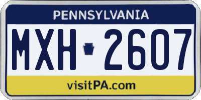 PA license plate MXH2607