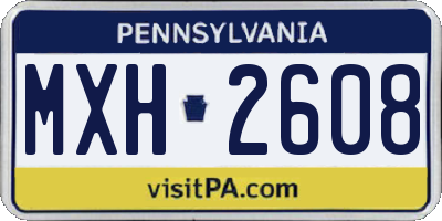 PA license plate MXH2608