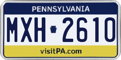 PA license plate MXH2610