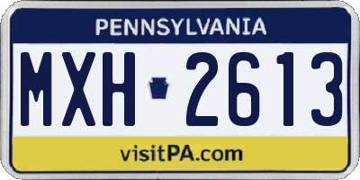PA license plate MXH2613