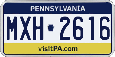 PA license plate MXH2616