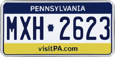 PA license plate MXH2623