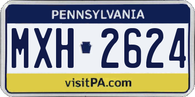 PA license plate MXH2624
