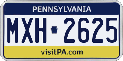 PA license plate MXH2625
