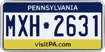 PA license plate MXH2631