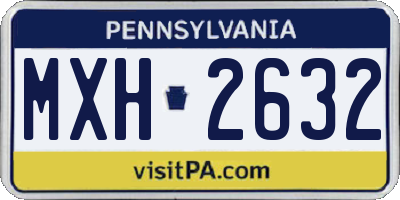 PA license plate MXH2632