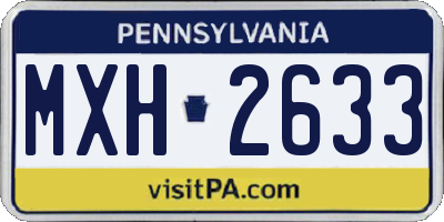 PA license plate MXH2633