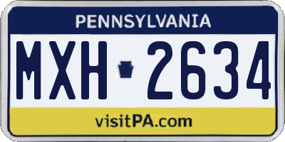 PA license plate MXH2634