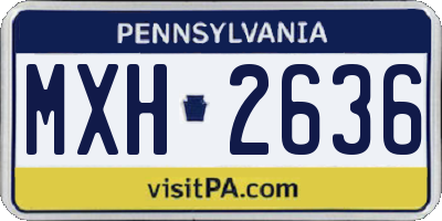 PA license plate MXH2636