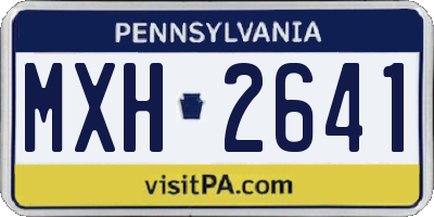 PA license plate MXH2641