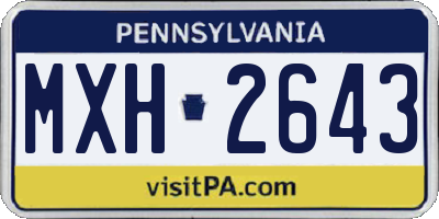 PA license plate MXH2643