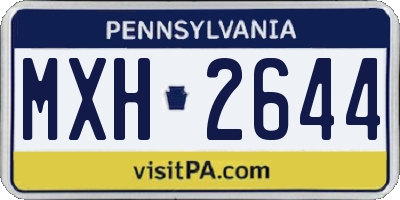 PA license plate MXH2644
