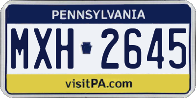 PA license plate MXH2645