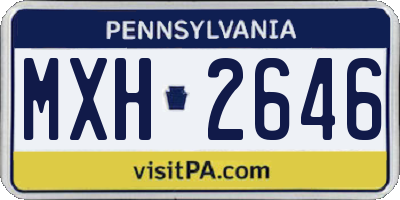 PA license plate MXH2646