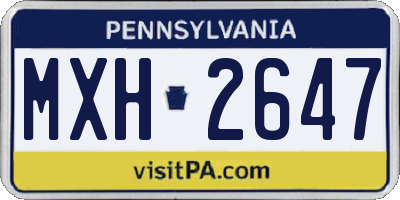 PA license plate MXH2647